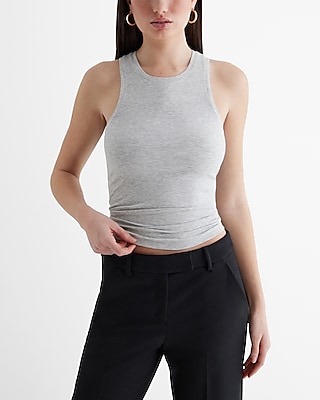 Fitted Ribbed High Neck Tank Women's