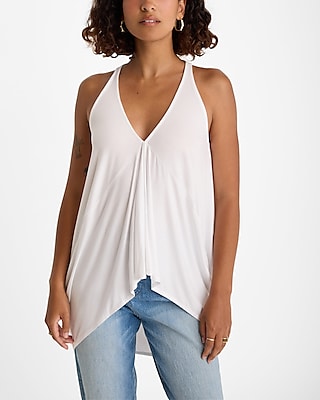 V-neck Tank Draped Flowy Tunic