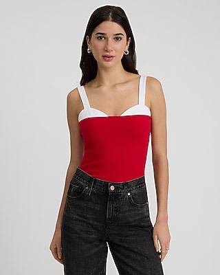 Body Contour Peekaboo Bra Tank in Stretch Cotton