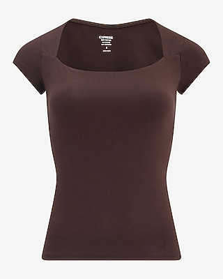 Body Contour Light Compression Cap Sleeve Tee in Stretch Cotton