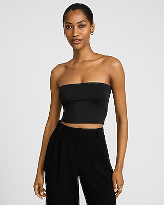 Bodycon High Compression Crop Tube Top Black Women's S