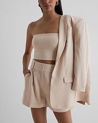 Bodycon High Compression Crop Tube Top Neutral Women's L