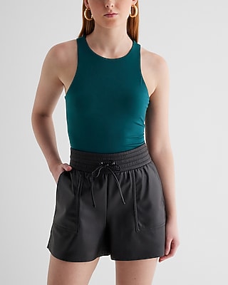 Bodycon Compression High Neck Bodysuit Green Women's XL