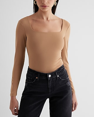 Bodycon High Compression Square Neck Long Sleeve Tee