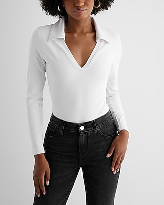 Bodycon High Compression V-Neck Polo Bodysuit