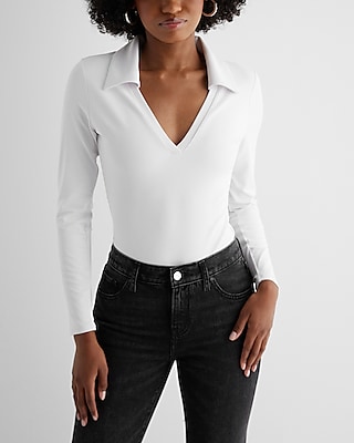 Body Contour High Compression V-Neck Polo Bodysuit