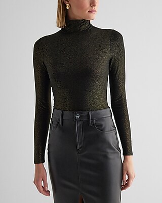 Supersoft Shine Fitted Mock Neck Long Sleeve Bodysuit