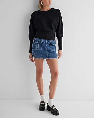 Crew Neck Banded Bottom Fleece Sweatshirt