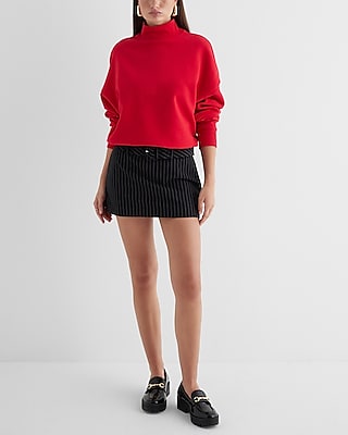 Relaxed Mock Neck Fleece Sweatshirt