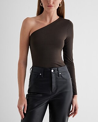 Bodycon Compression One Shoulder Long Sleeve Bodysuit