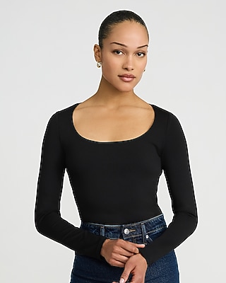 Body Contour High Compression Scoop Neck Long Sleeve Bodysuit