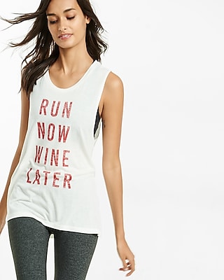 Express Womens Exp Core Run Now Wine Later Tank