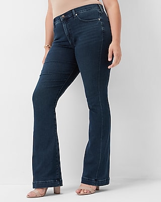 Express Mid Rise Dark Wash Supersoft Bootcut Jeans