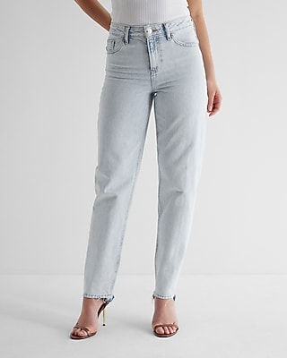 Mid Rise Light Wash Baggy Tapered Jeans