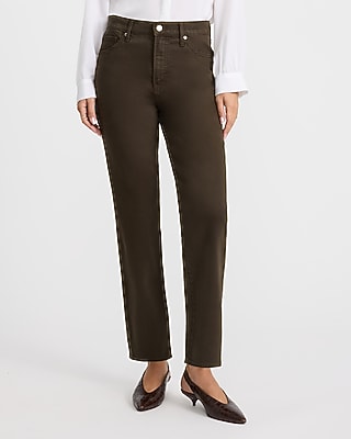 High Waisted Straight Ankle Jeans