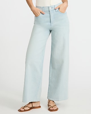 High Waisted Novelty Button Wide Leg Ankle Dark Wash Jeans