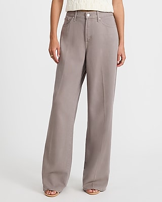 High Waisted Relaxed Wide Leg Dusty Wash Jeans