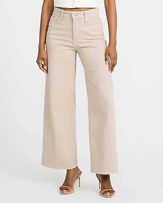 High Waisted Novelty Button Wide Leg Ankle Dark Wash Jeans