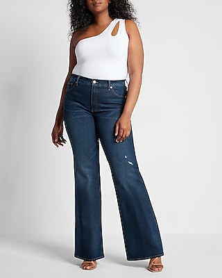Mid Rise Dark Wash '70S Flare Jeans