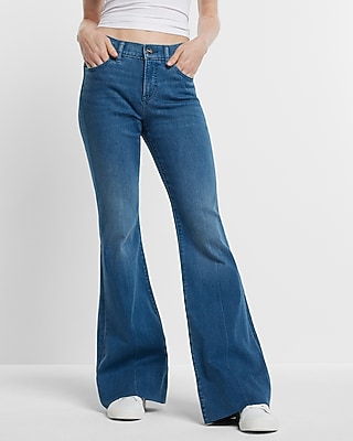 Mid Rise Medium Wash '70S Flare Jeans