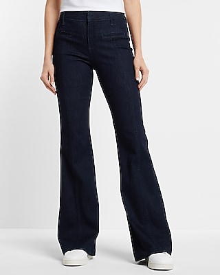 Mid Rise Rinse Front Seam '70S Flare Jeans