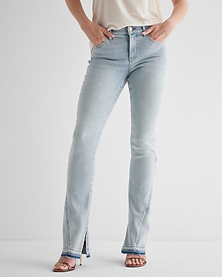 Mid Rise Light Wash Twist Seam Skyscraper Jeans