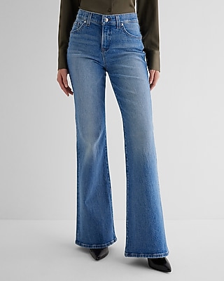 Mid Rise Medium Wash '70S Flare Jeans