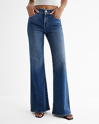 Mid Rise Dark Wash '70S Flare Jeans
