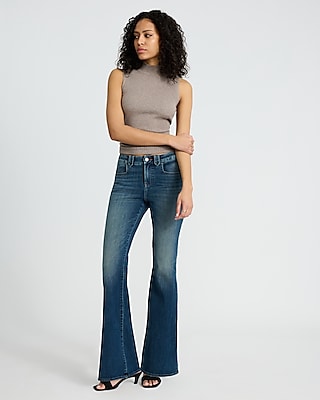 Mid Rise Dark Wash Curvy Flexx 70s Flare Jeans