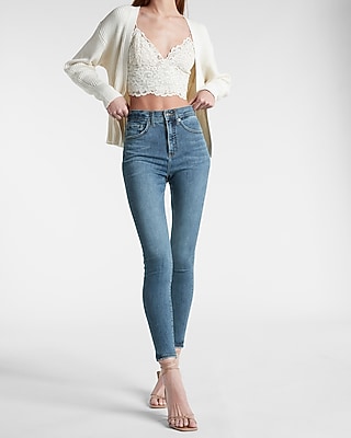 High Waisted Supersoft Medium Wash Skinny Jeans