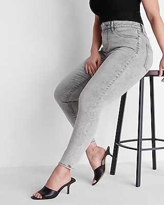 Curvy Mid Rise Gray Skinny Jeans