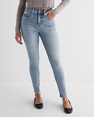 High Waisted Light Wash Skinny Jeans