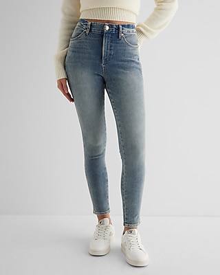 High Waisted Medium Wash Curvy FlexX Skinny Jeans