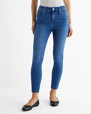 Mid Rise Medium Wash Curvy FlexX Cropped Skinny Jeans, Women's Size:XL