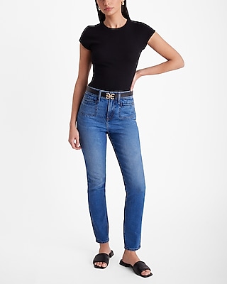 High Waisted Medium Wash 90s Skinny Jeans