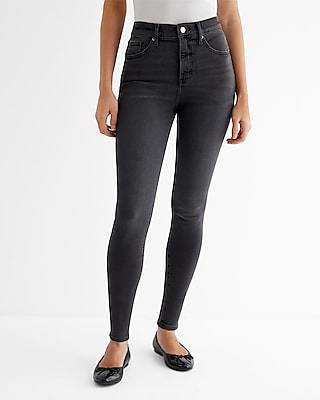 High Waisted Black Hyper Sculpt Skinny Jeans