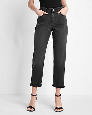 Mid Rise Black Boyfriend Jeans