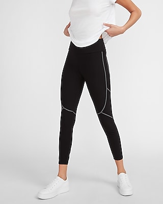 Express High Waisted Tonal Stitched Ankle Leggings