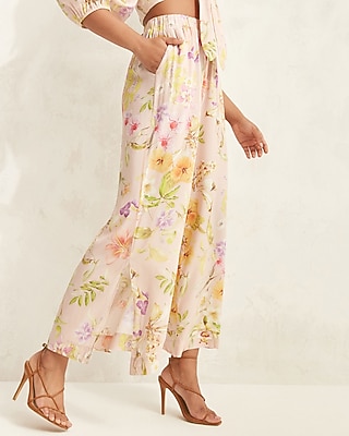 Super High Waisted Floral Wide Leg Palazzo Pant