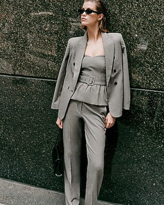 Editor Mini Houndstooth Mid Rise Bootcut Pant