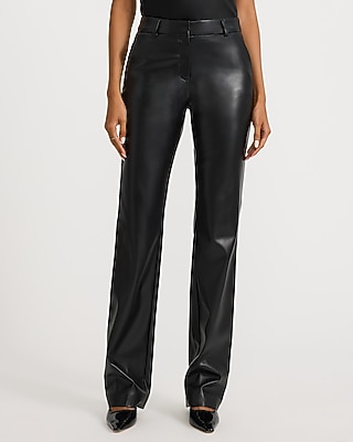 Editor Faux Leather Mid Rise Bootcut Pant