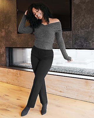 Curvy Mid Rise Seamed Ponte Bootcut Pant