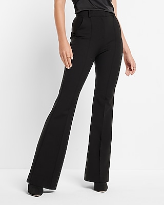 Express Super High Waisted Seamed Flare Pant Black Women's 10