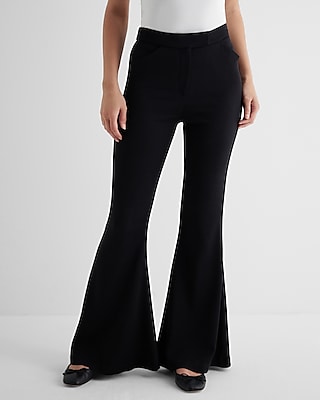 High Waisted Wide Flare Pant Black Women's 12 Short