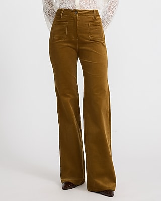 Editor Corduroy High Waisted Patch Pocket Flare Trouser