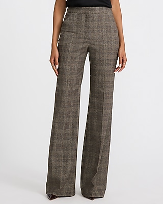 Editor Plaid High Waisted Flare Trouser