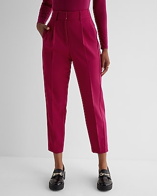 High Waisted Pleated Ankle Pant