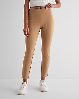 Columnist High Waisted Knit Ankle Pant Brown Women's XS