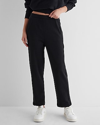 High Waisted Fleece Knit Straight Ankle Pant Women's