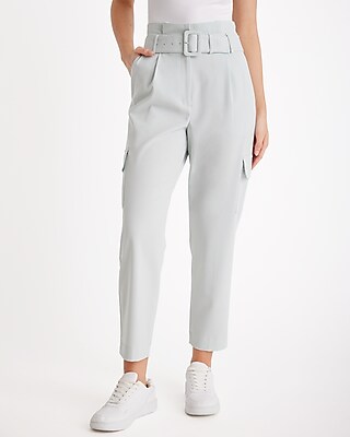 Express Super High Waisted Belted Cargo Pant Women's Long